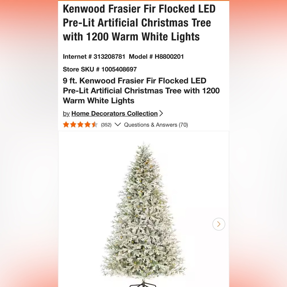 Kenwood Frasier Fir Flocked LED Christmas Tree